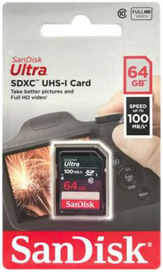 Alt view image 2 of 14 - SanDisk SDSDUNR-064G-GN3IN CVK 64GB 9pin SDXC r100MB/s C10 UHS-I SanDisk Ultra SDXC Memory Card