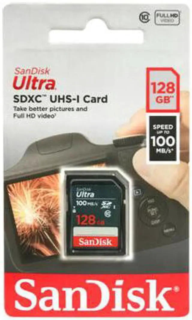 Alt view image 2 of 12 - SanDisk SDSDUNR-128G-GN3IN CYU 128GB 9pin SDXC r100MB/s C10 UHS-I SanDisk Ultra SDXC Memory Card
