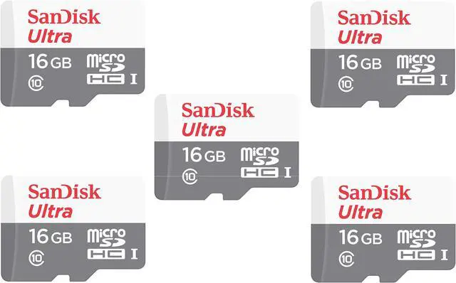 Main image of SanDisk Kit of Qty 5 x SanDisk Ultra 16GB microSDHC SDSQUNS-016G-GN3MN