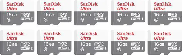 Main image of SanDisk Kit of Qty 10 x SanDisk Ultra 16GB microSDHC SDSQUNS-016G-GN3MN
