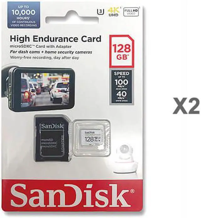 Main image of SanDisk Kit of Qty 2 x SanDisk High Endurance 128GB microSDXC SDSQQNR-128G-GN6IA