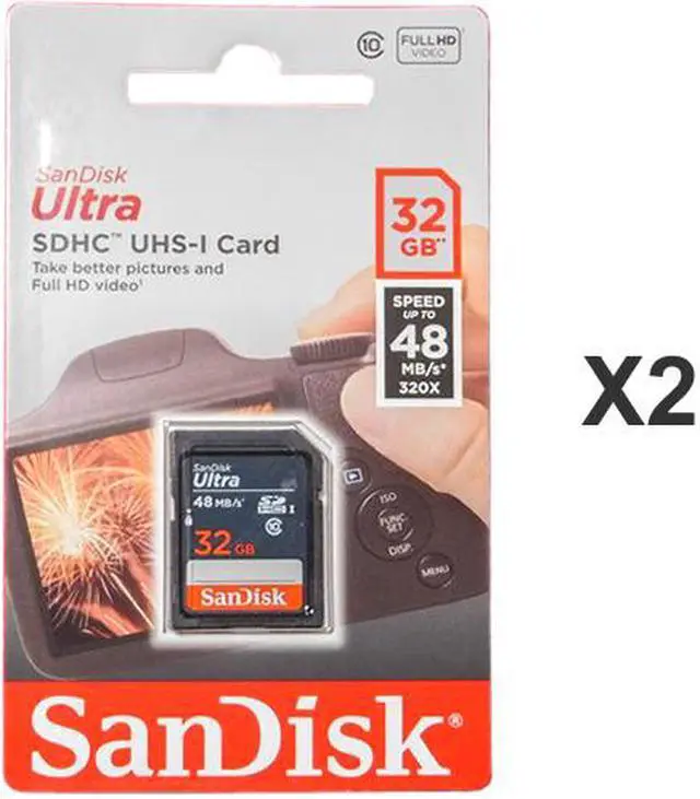 Main image of SanDisk 32GB SDHC Class 10 SDSDUNB-032G-GN3IN Memory Card Retail (2 Pack)