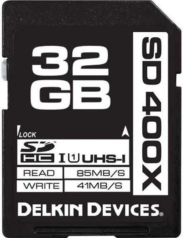 Main image of Delkin BBSD400-32GB CRC 32GB 9p SDHC 400x r65MB/s w41MB/s UHS-I U1 Secure Digital High Capacity Card Bulk