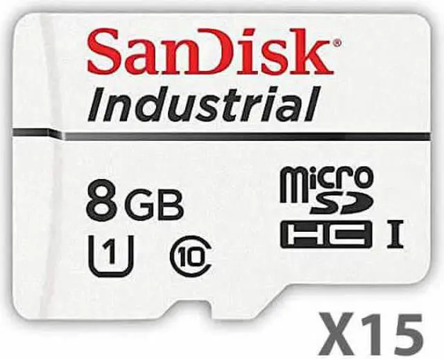 Main image of SanDisk 8GB Industrial Grade MLC Micro SDHC Class 10 SDSDQAF3-008G-I Memory Card Bulk (15 Pack)