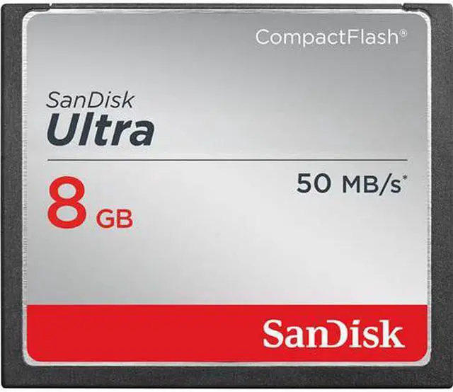 Main image of SanDisk SDCFHS-008G CBK 8GB 50p CF 333x r50MB/s CompactFlash Card Sandisk Ultra Bulk