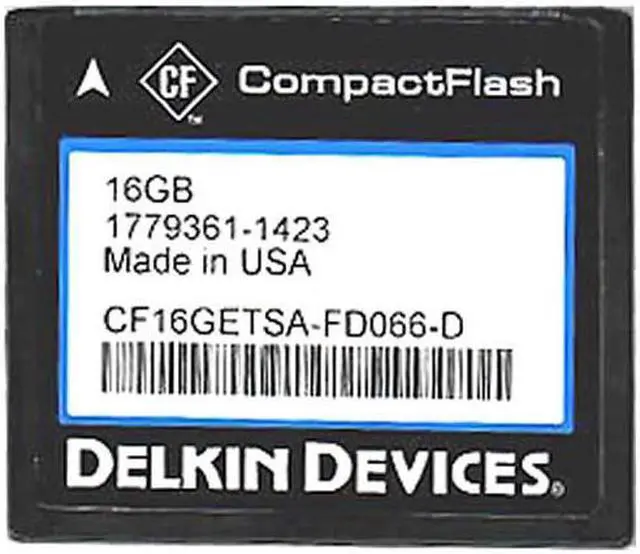 Main image of Delkin CF16GETSA-FD066-D CBL 16GB 50p CF 174x r26MB/s w17MB/s CompactFlash Card bulk