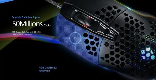 Alt view image 7 of 7 - ANACOMDA BlackHole GAMING MOUSE , 6400 DPI, 7 Programmable Buttons, Customization via software suite, RGB Lighting Effects, Gaming Grade Optical Sensor IC, 75g Lightweight Mouse Design