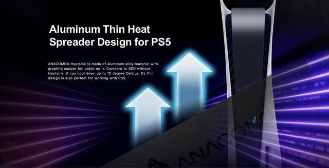 Alt view image 5 of 7 - ANACOMDA i4x 2000GB(2TB) M.2 2280 PCIe Gen4x4 NVMe 1.4 3D TLC NAND FLASH Internal Solid State Drive Perfect for PS5. Internal SSD Read Speed up to 7000MB/s Write Speed Up to 7000MB/s. Made in TAIWAN
