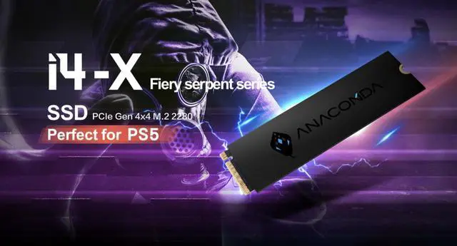 Alt view image 2 of 7 - ANACOMDA i4x 2000GB(2TB) M.2 2280 PCIe Gen4x4 NVMe 1.4 3D TLC NAND FLASH Internal Solid State Drive Perfect for PS5. Internal SSD Read Speed up to 7000MB/s Write Speed Up to 7000MB/s. Made in TAIWAN