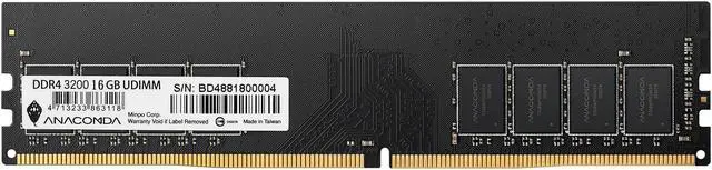 Main image of ANACOMDA Standard UDIMM DDR4 288-Pin PC RAM Memory 3200MHz(PC4 25600) CL22 16GB Desktop Memory Model. Made in TAIWAN