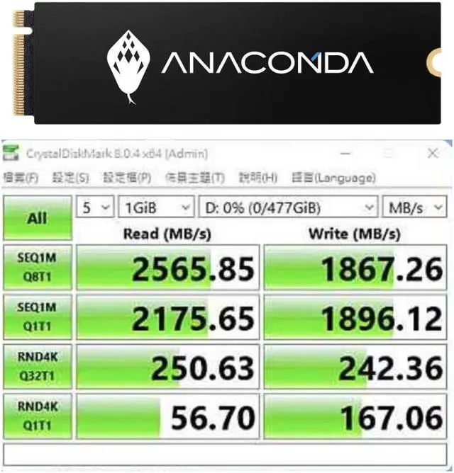 Alt view image 6 of 6 - ANACOMDA i2 512GB M.2 PCIe Gen3x4 NVMe 1.3 3D TLC NAND FLASH Internal Solid State Drive. Internal SSD Read Speed up to 2000MB/s Write Speed Up to 1500MB/s. Made in TAIWAN