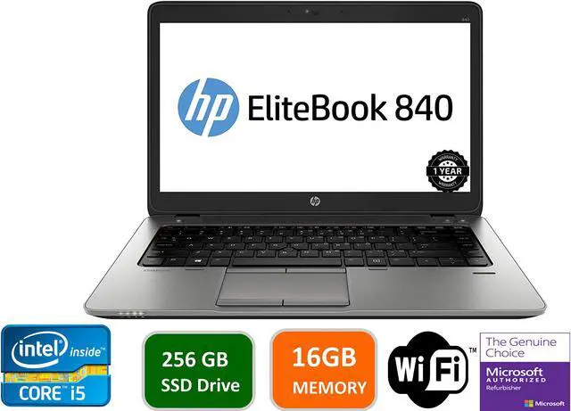 Main image of HP EliteBook 840 G3 Business Laptop, 14" Anti-Glare FHD, Intel Core i5-6200U, 16GB DDR4, 240GB SSD, Webcam, Windows 10 Pro (Renewed)