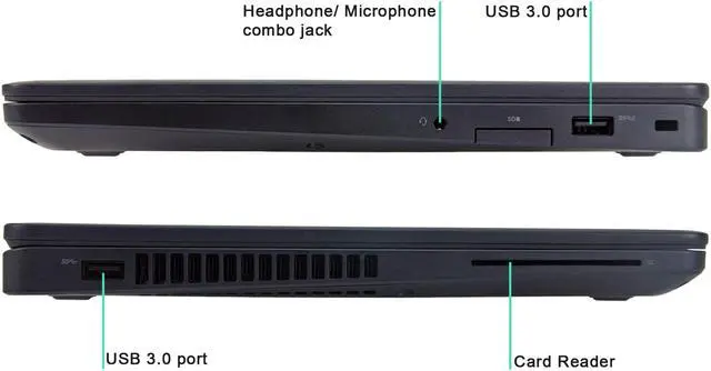 Alt view image 3 of 3 - Dell Latitude E5470 14" HD, Core i7-6600U 2.6GHz, 16GB RAM, 512GB Solid State Drive, Windows 10 Pro 64Bit, Webcam, (Certified Renewed)