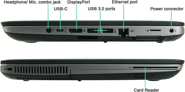 Alt view image 4 of 4 - HP ProBook 640 G2 14" Laptop, Core i5-6300U 2.4GHz, 8GB RAM, 512GB Solid State Drive, Windows 10 Pro 64Bit, Webcam, (Certified Renewed)