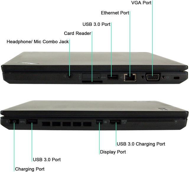 Alt view image 3 of 3 - Lenovo ThinkPad T450 14", Core i5-5300U 2.3GHz, 16GB RAM, 1TB Solid State Drive, Windows 10 Pro 64Bit, (Certified Renewed)