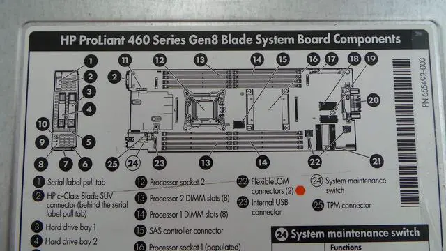 Alt view image 5 of 6 - HP BL460c Gen8 E5-v2 System Board 738239-001