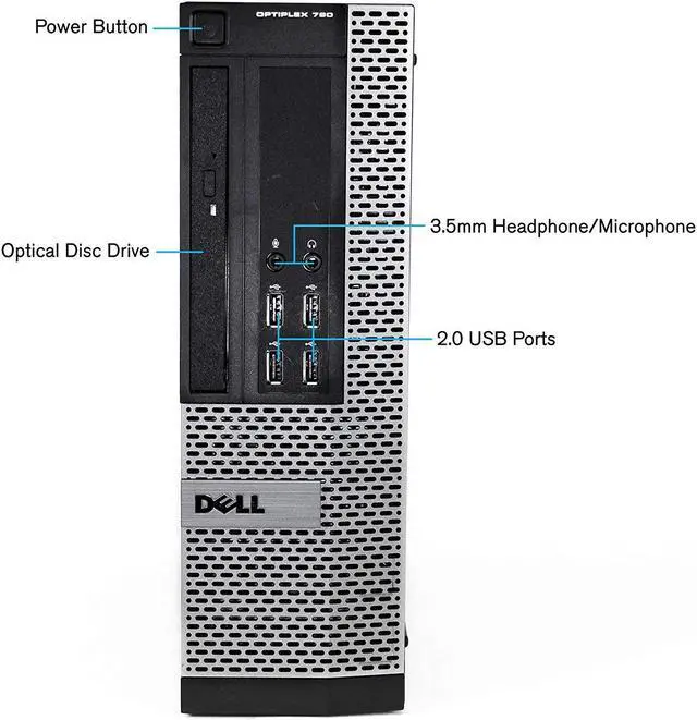 Alt view image 3 of 6 - Dell Optiplex High Performance 790 Desktop Computer PC, Intel Quad Core i5-2400 3.1GHz Processor, 8GB DDR3, 1TB SATA, DVD, Windows 10 Professional (Renewed)