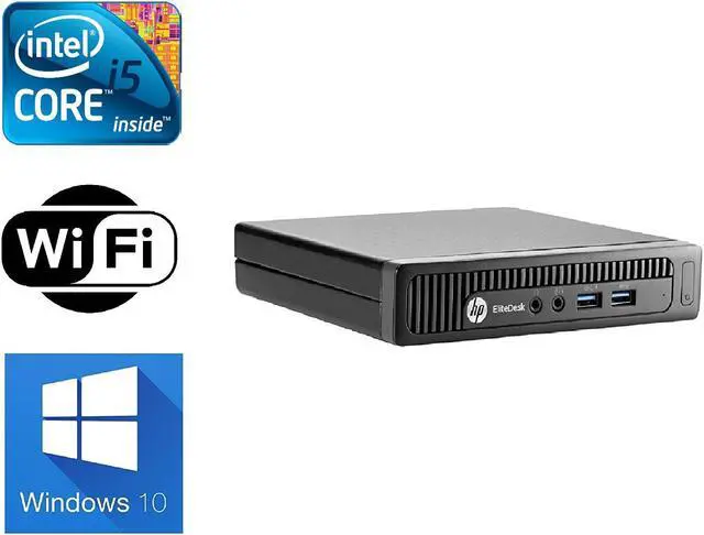 Main image of HP EliteDesk 800 G1 Desktop Mini Business PC Intel Quad-Core i5-4570T (2.90GHz) 8GB RAM 500GB HDD Windows 10 Pro 64-Bit WiFi (Renewed)
