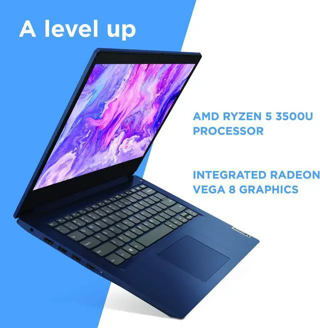 Alt view image 3 of 7 - Lenovo IdeaPad 3 14" Laptop, 14.0" FHD (1920 x 1080) Display, AMD Ryzen 5 3500U Processor, 8GB DDR4 RAM, 256GB SSD, AMD Radeon Vega 8 Graphics, Narrow Bezel, Windows 10,  (81W0003QUS)