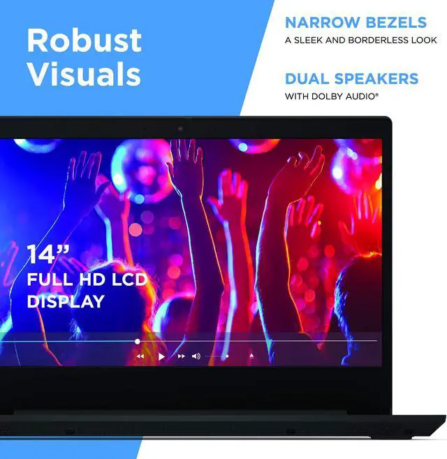 Alt view image 2 of 7 - Lenovo IdeaPad 3 14" Laptop, 14.0" FHD (1920 x 1080) Display, AMD Ryzen 5 3500U Processor, 8GB DDR4 RAM, 256GB SSD, AMD Radeon Vega 8 Graphics, Narrow Bezel, Windows 10,  (81W0003QUS)