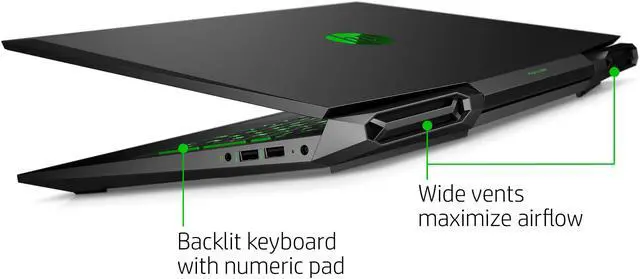 Alt view image 4 of 7 - HP Pavilion Gaming Laptop 17-inch, Intel Core i7, NVIDIA GeForce GTX 1660 Ti with Max-Q, 16 GB RAM, 256 GB SSD, Windows 10 Home (17-cd1030nr, Shadow Black) (2R604UA#ABA)