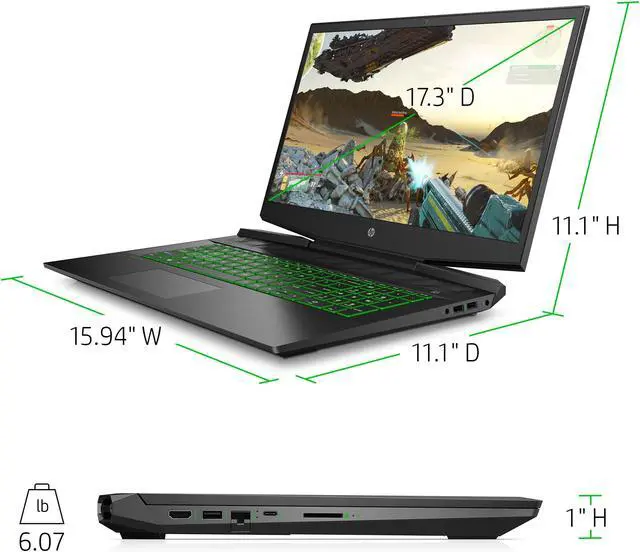 Alt view image 5 of 7 - HP Pavilion Gaming Laptop 17-inch, Intel Core i7, NVIDIA GeForce GTX 1660 Ti with Max-Q, 16 GB RAM, 256 GB SSD, Windows 10 Home (17-cd1030nr, Shadow Black) (2R604UA#ABA)