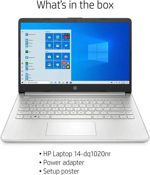 Alt view image 5 of 7 - HP 14-inch Laptop, Intel Core i3-1005G1, 4 GB RAM, 128 GB SSD Storage, Windows 10 Home in S Mode (14-dq1020nr, Natural Silver) (9LL02UA#ABA)
