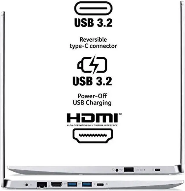 Alt view image 5 of 5 - Acer Aspire 5 A515-44-R41B, 15.6" Full HD, AMD Ryzen 5 4500U Hexa-Core Mobile Processor with Radeon Graphics, 8GB DDR4, 256GB NVMe SSD, WiFi 5, HD Webcam, Backlit Keyboard, Windows 1 (NX.HW4AA.003-cr)