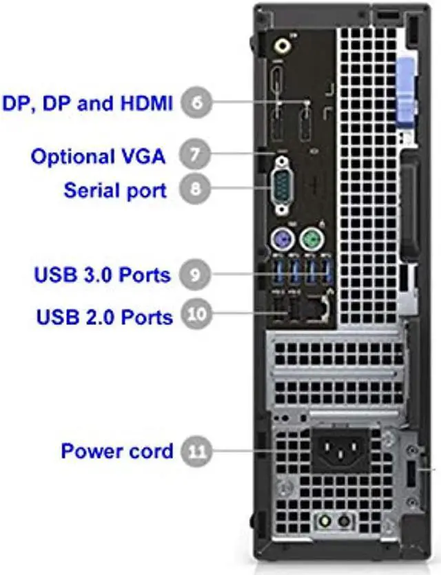 Alt view image 3 of 5 - DELL 5040 SFF Small Form Factor Desktop Computer (Intel i3-6100 3.7GHz, 8GB DDR4 RAM, 128GB SSD, USB WiFi Adapter, HDMI, USB 3.0, Two Displayports, Windows 10 pro) (Renewed)