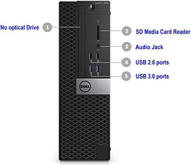 Alt view image 2 of 5 - DELL 5040 SFF Small Form Factor Desktop Computer (Intel i3-6100 3.7GHz, 8GB DDR4 RAM, 128GB SSD, USB WiFi Adapter, HDMI, USB 3.0, Two Displayports, Windows 10 pro) (Renewed)