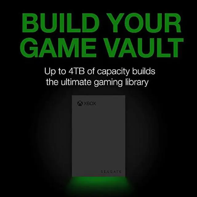 Alt view image 3 of 5 - Seagate Game Drive for Xbox 2TB External Hard Drive Portable HDD - USB 3.2 Gen 1, Black with Built-in Green LED bar, Xbox Certified, 3 Year Rescue Services (STKX2000400) (STKX2000400)
