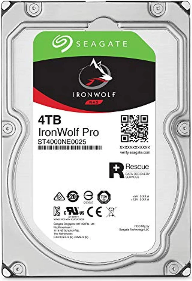 Alt view image 2 of 5 - Seagate IronWolf Pro 4TB NAS Internal Hard Drive HDD - CMR 3.5 Inch SATA 6Gb/s 7200 RPM 128MB Cache for RAID Network Attached Storage, Data Recovery Service - Frustration Free Packaging (ST4000NEZ025)