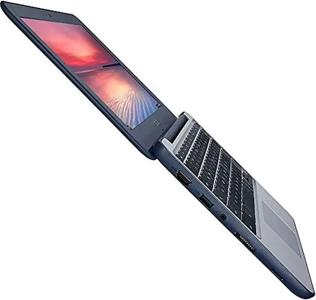 Alt view image 2 of 4 - ASUS Chromebook C202SA-YS02 11.6in Ruggedized and Water Resistant Design with 180 Degree (Intel Celeron 4 GB, 16GB eMMC, Dark Blue, Silver) (Renewed) (C202SA-YS02-cr)