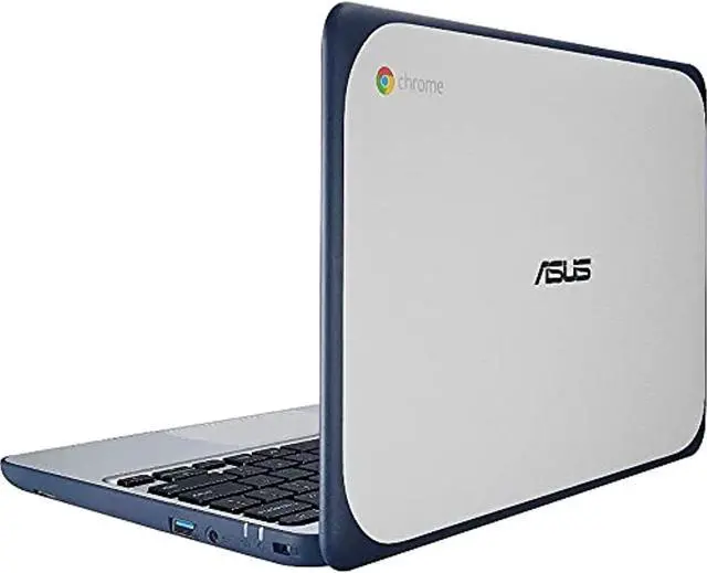 Alt view image 3 of 4 - ASUS Chromebook C202SA-YS02 11.6in Ruggedized and Water Resistant Design with 180 Degree (Intel Celeron 4 GB, 16GB eMMC, Dark Blue, Silver) (Renewed) (C202SA-YS02-cr)