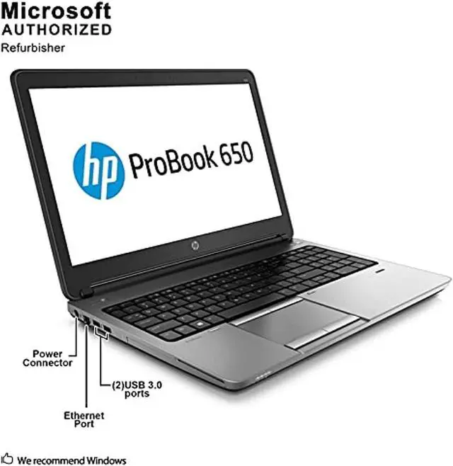Alt view image 5 of 5 - HP ProBook 650 G1 Laptop 15.6", Intel Core i5, 8GB RAM, 500GB HDD, Webcam, Win 10 Home (Renewed) (H10116)