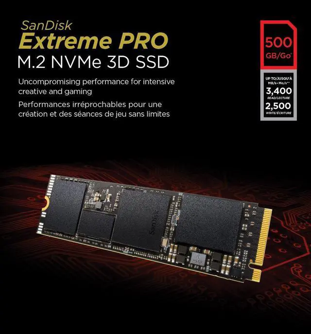 Alt view image 4 of 20 - SanDisk Extreme PRO 500GB PCIe 3.0 x4 M.2 2280 Internal Solid State Drive