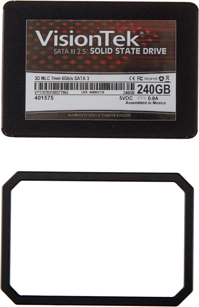 VisionTek 2.5" 240GB SATA III 3D MLC Internal Solid State Drive (SSD ...