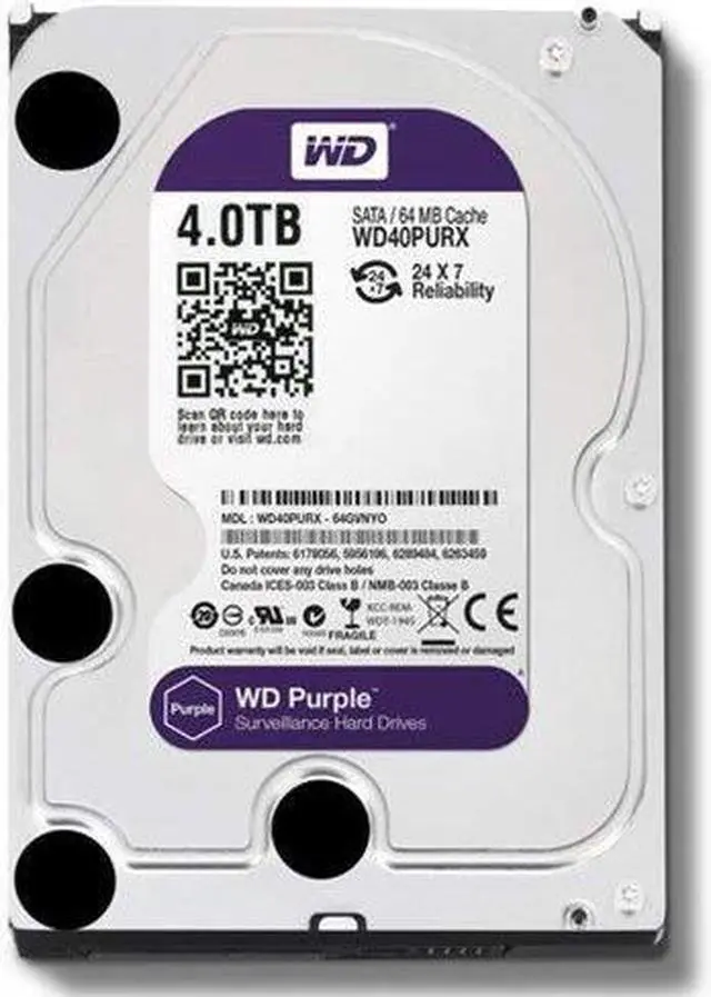 Alt view image 6 of 20 - WD Purple 4TB Surveillance Hard Disk Drive - 5400 RPM Class SATA 6 Gb/s 64MB Cache 3.5 Inch - WD40PURX [Old Version]