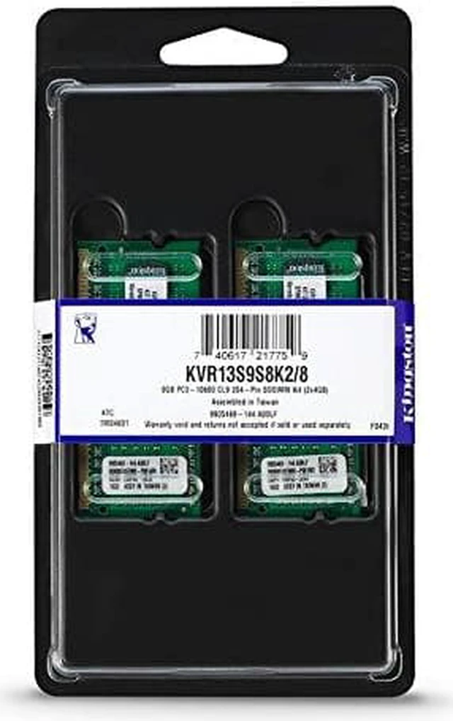 Alt view image 3 of 8 - Kingston ValueRAM 8GB Kit (2x4GB) 1333MHz DDR3 Non ECC CL9 SODIMM SR x8 Notebook Memory KVR13S9S8K2/8