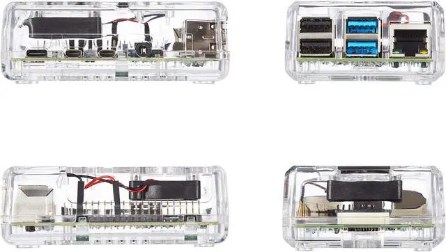 Alt view image 3 of 7 - Vilros Accessories Starter Pack for Raspberry Pi 4-Includes Fan Cooled Case-Power Supply -Heatsink (Set of 4) -Micro HDMI & USB-C Adapters