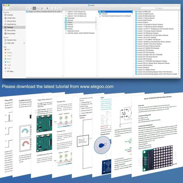 Alt view image 13 of 14 - Elegoo For Arduino UNO R3 Project Most Complete Starter Kit w/ Tutorial for  MEGA2560 UNO NANO (63 Items)