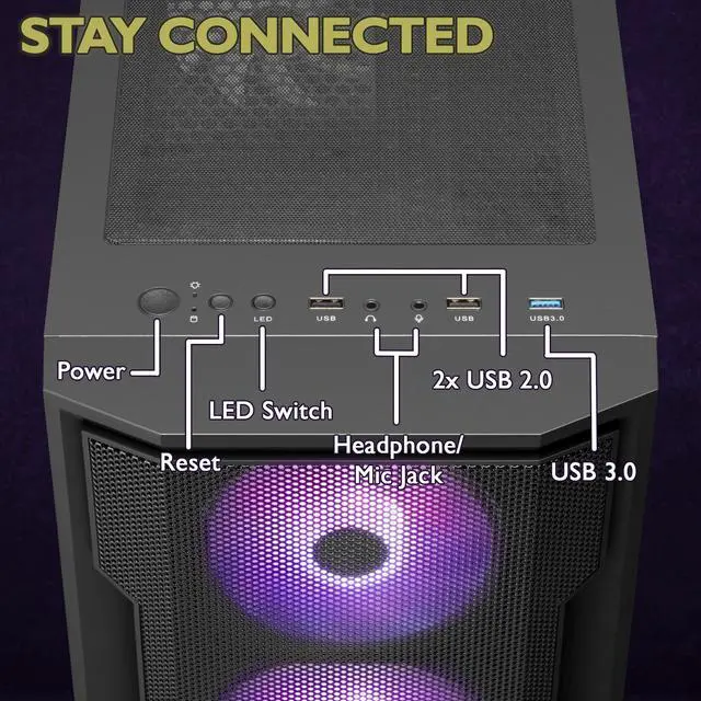 Alt view image 4 of 7 - Cobratype Anaconda Gaming PC - Intel Core i7-12700F, RTX 4060, Liquid Cooled, 32 GB DDR4 RAM, 1 TB NVMe, Windows 11 Home - Gaming Desktop