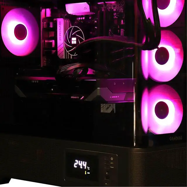 Alt view image 3 of 6 - Cobratype Anaconda Gaming PC - AMD Ryzen 9800X3D, RTX 5070, 360mm AIO Liquid Cooler, 32 GB DDR5 RAM, 2 TB NVMe, Windows 11 Home - Gaming Desktop