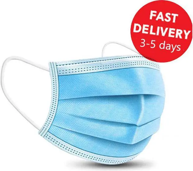 Main image of 50x Disposable face masks 3 layers Antiviral antibacterial face mask protection Adult child protective nose and mouth masks