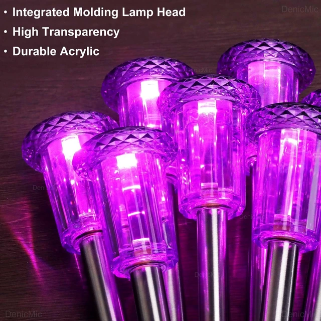 Alt view image 6 of 7 - DenicMic Solar Halloween Lights Outdoor Waterproof 10 Pack Halloween Decor | Stake Lights for Yard Pathway Garden Patio Lawn Walkway Driveway, Auto On/Off Purple LED Halloween Decorations Outdoor