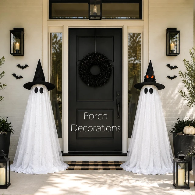 Alt view image 7 of 7 - 2Packs Halloween Decorations Outdoor,Halloweens Party Decoration Indoor,59in Spooky Ghost with Remote Control String Lights,Halloween-Ghost Lights for Porches Yards Gardens Lawn