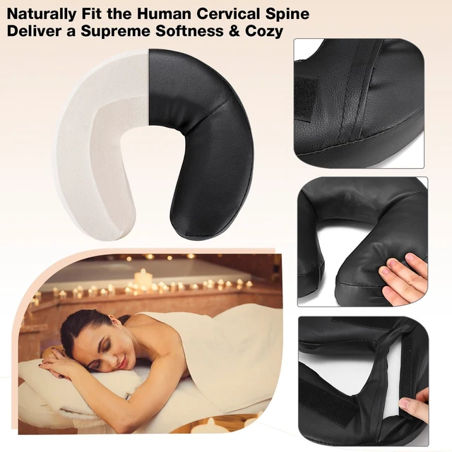 Alt view image 5 of 7 - Noverlife Universal Massage Table Face Cradle & Cushion, Multi-Angle | Adjustable Spa Bed Headrest & Face Pillow Support for Salon Massage Bed & Home Mattress Top, Therapists, Eye Surgery Recovery