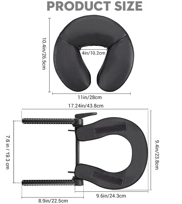 Alt view image 6 of 7 - Noverlife Universal Massage Table Face Cradle & Cushion, Multi-Angle | Adjustable Spa Bed Headrest & Face Pillow Support for Salon Massage Bed & Home Mattress Top, Therapists, Eye Surgery Recovery