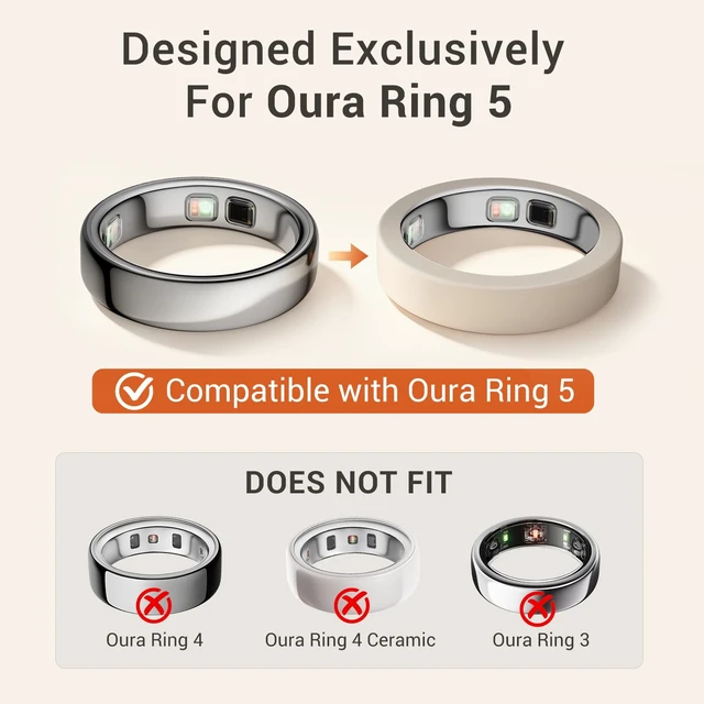 Alt view image 2 of 7 - CoBak 10 Pack Ring Cover Compatible with Oura Ring 5 | Support Charging with Cover on, anti-scratch ultra-thin silicone, non-slip, anti-yellowing, assorted colors, skin-friendly.