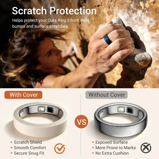 Alt view image 5 of 7 - CoBak 10 Pack Ring Cover Compatible with Oura Ring 5 | Support Charging with Cover on, anti-scratch ultra-thin silicone, non-slip, anti-yellowing, assorted colors, skin-friendly.